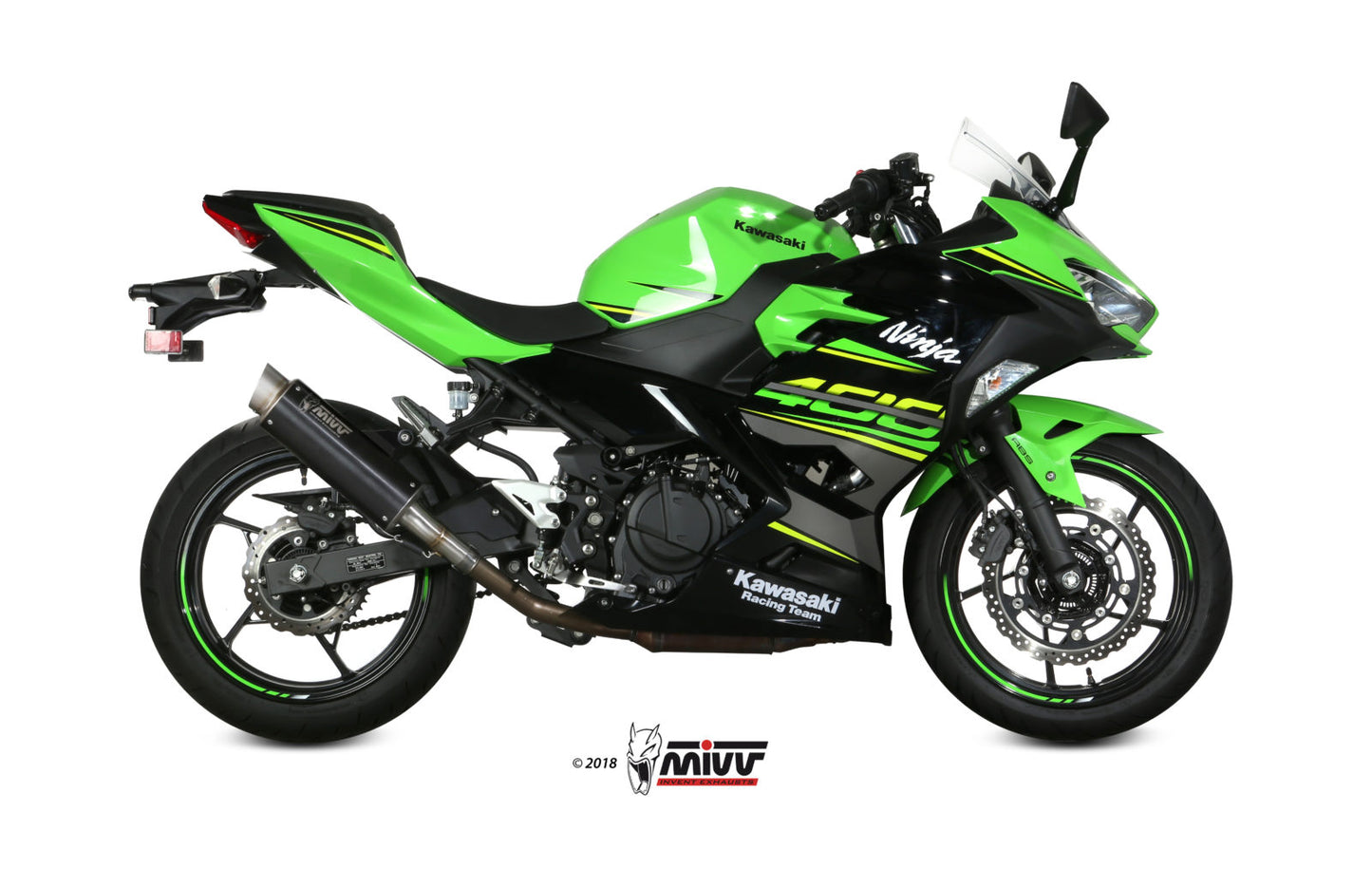 MIVV GPpro Auspuff Edelstahl schwarz passend für KAWASAKI NINJA 400 2018-2023