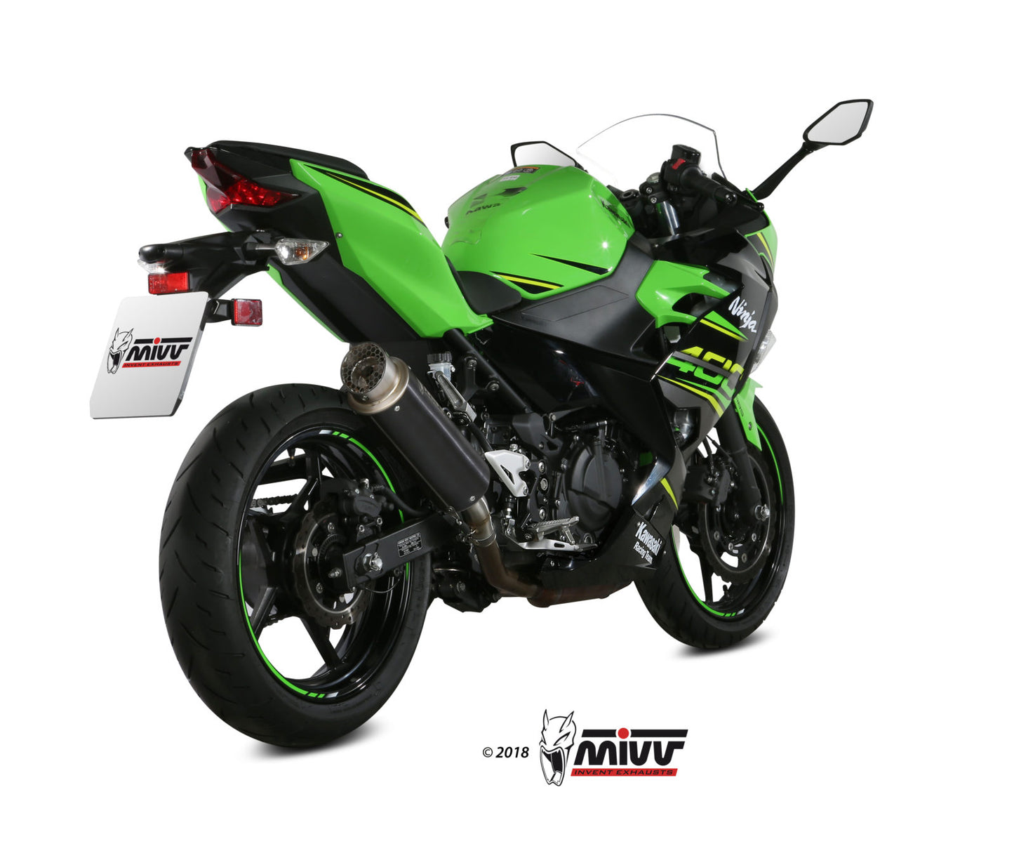 MIVV GPpro Auspuff Edelstahl schwarz passend für KAWASAKI NINJA 400 2018-2023