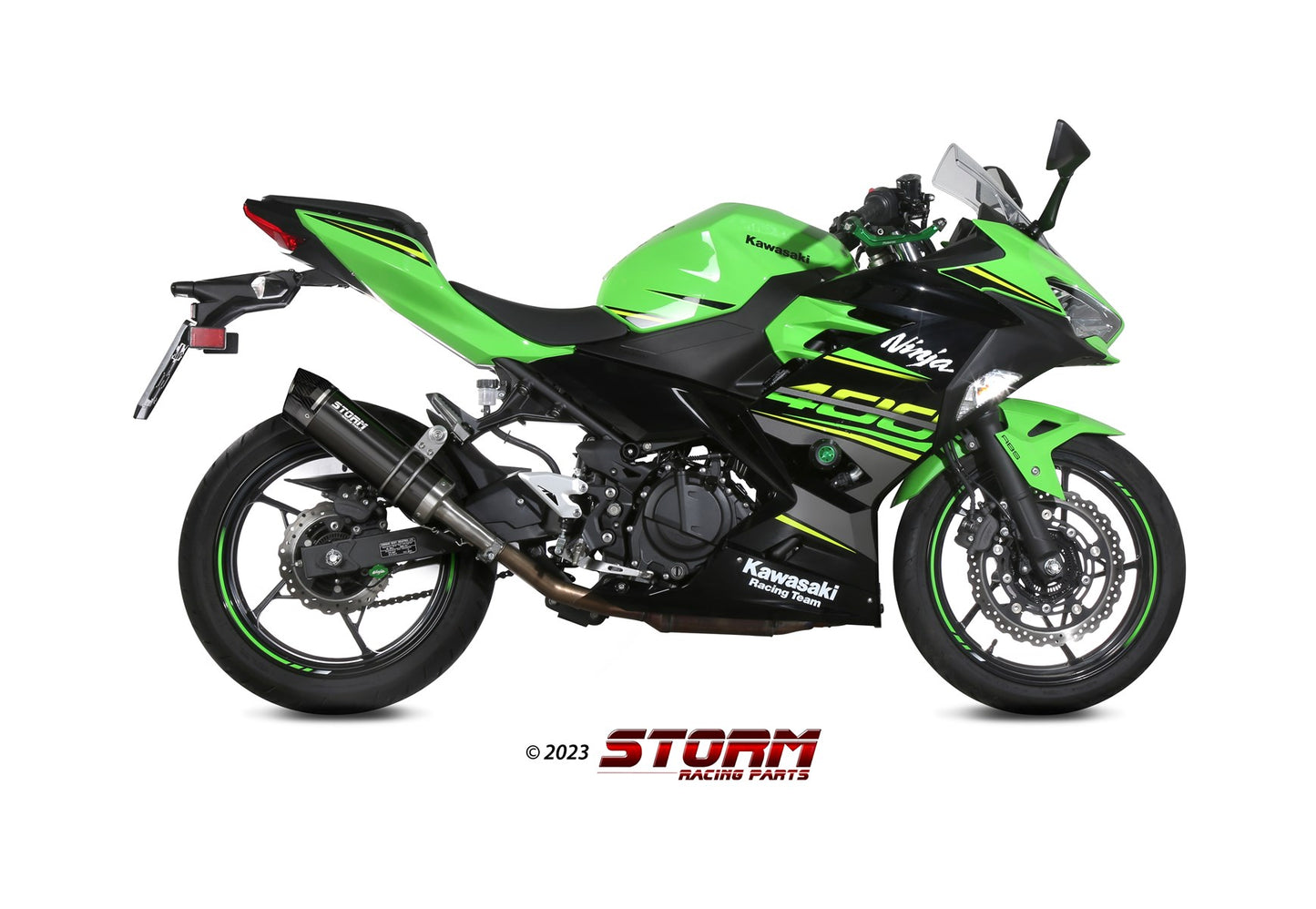 STORM GP-C Auspuff Edelstahl schwarz passend für KAWASAKI NINJA 400 2018-2023