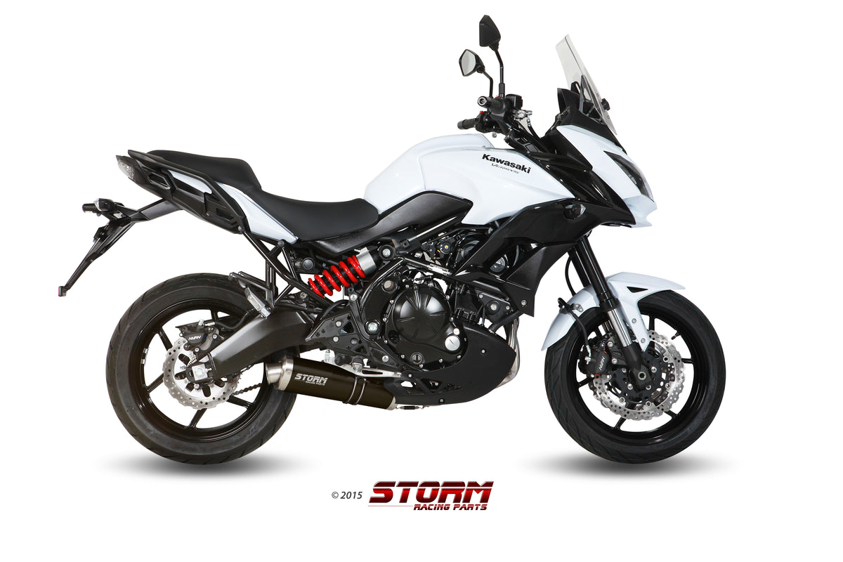 STORM OVAL Auspuff schwarz passend für Kawasaki Versys 650 2015-2022