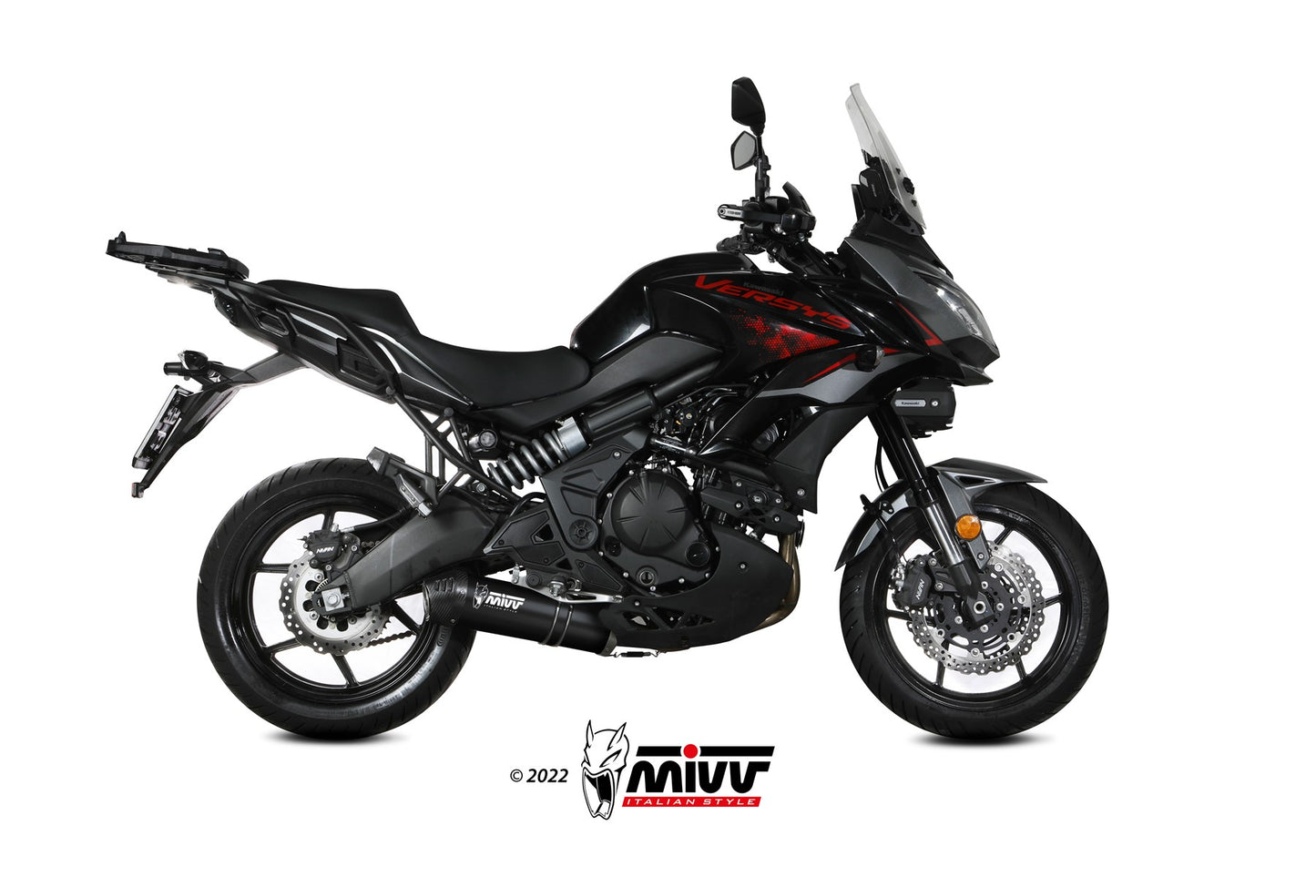 MIVV Oval Auspuff schwarz passend für KAWASAKI VERSYS 650 2021-2023