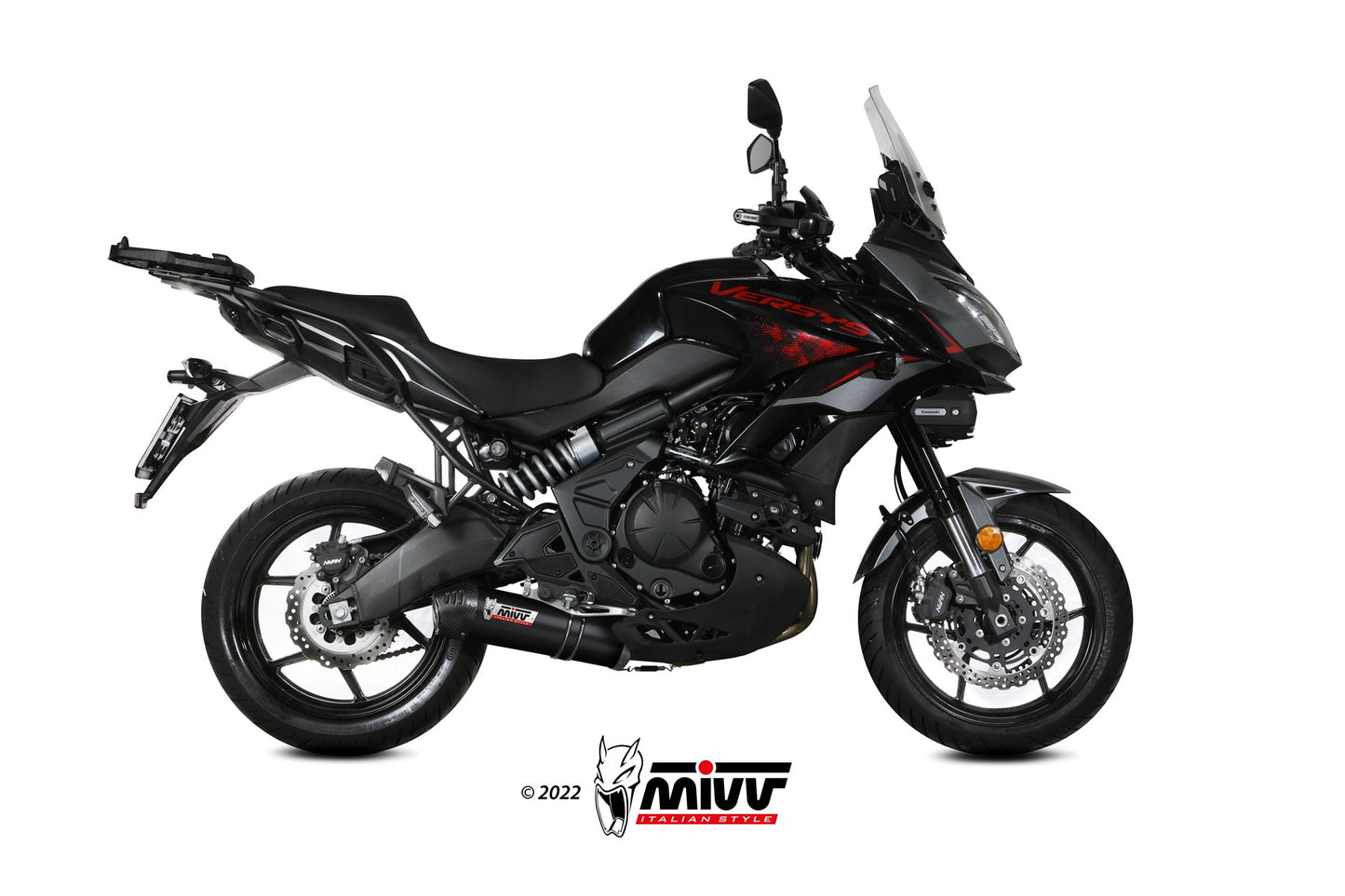 MIVV Oval Auspuff schwarz passend für KAWASAKI VERSYS 650 2021-2023