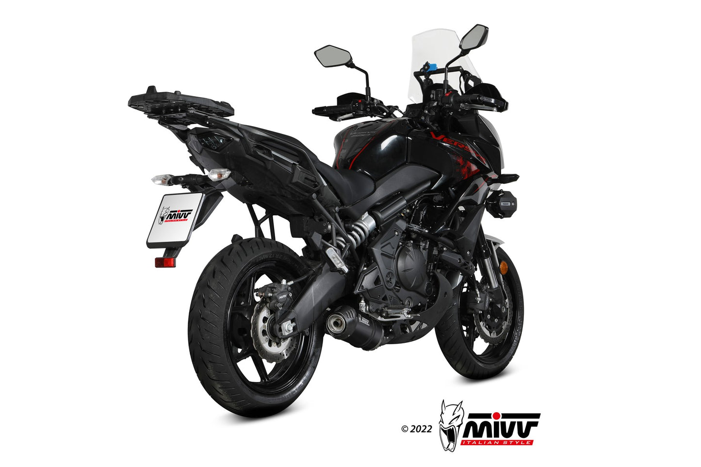 MIVV Oval Auspuff schwarz passend für KAWASAKI VERSYS 650 2021-2023