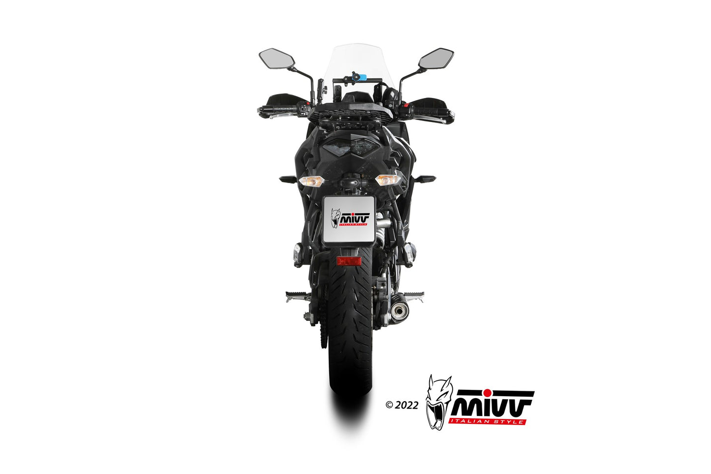 MIVV Oval Auspuff schwarz passend für KAWASAKI VERSYS 650 2021-2023