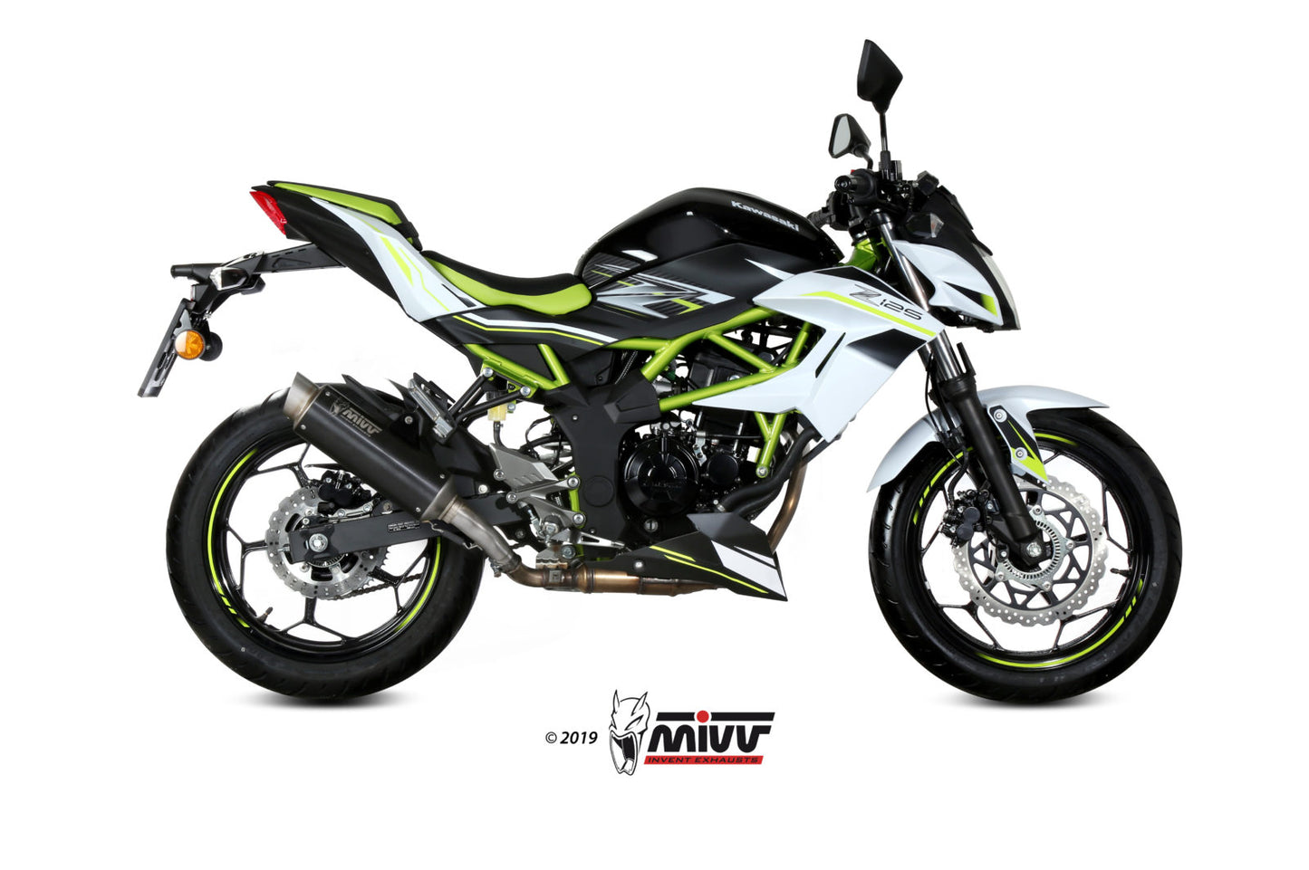 MIVV GPpro Auspuff Edelstahl Schwarz passend für KAWASAKI Z 125 2019-2024