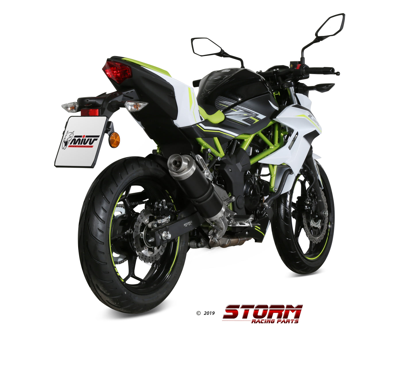 STORM GP Auspuff schwarz passend für KAWASAKI NINJA 125 2019-2024