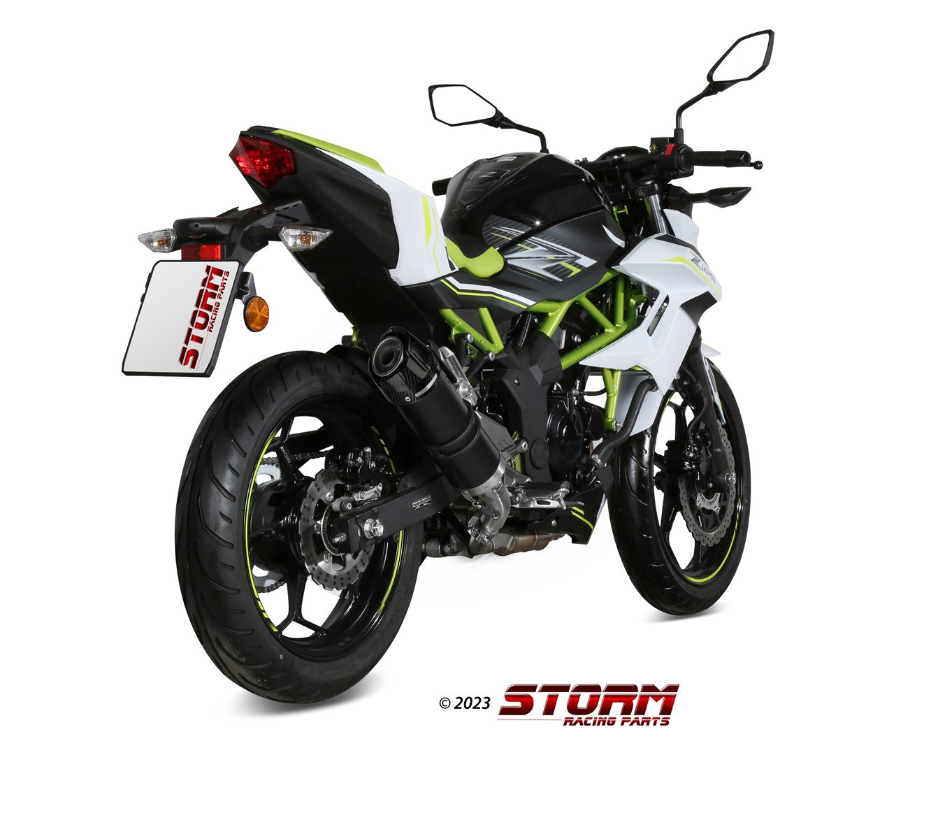 STORM GP-C Auspuff schwarz passend für KAWASAKI NINJA 125 2019-2024