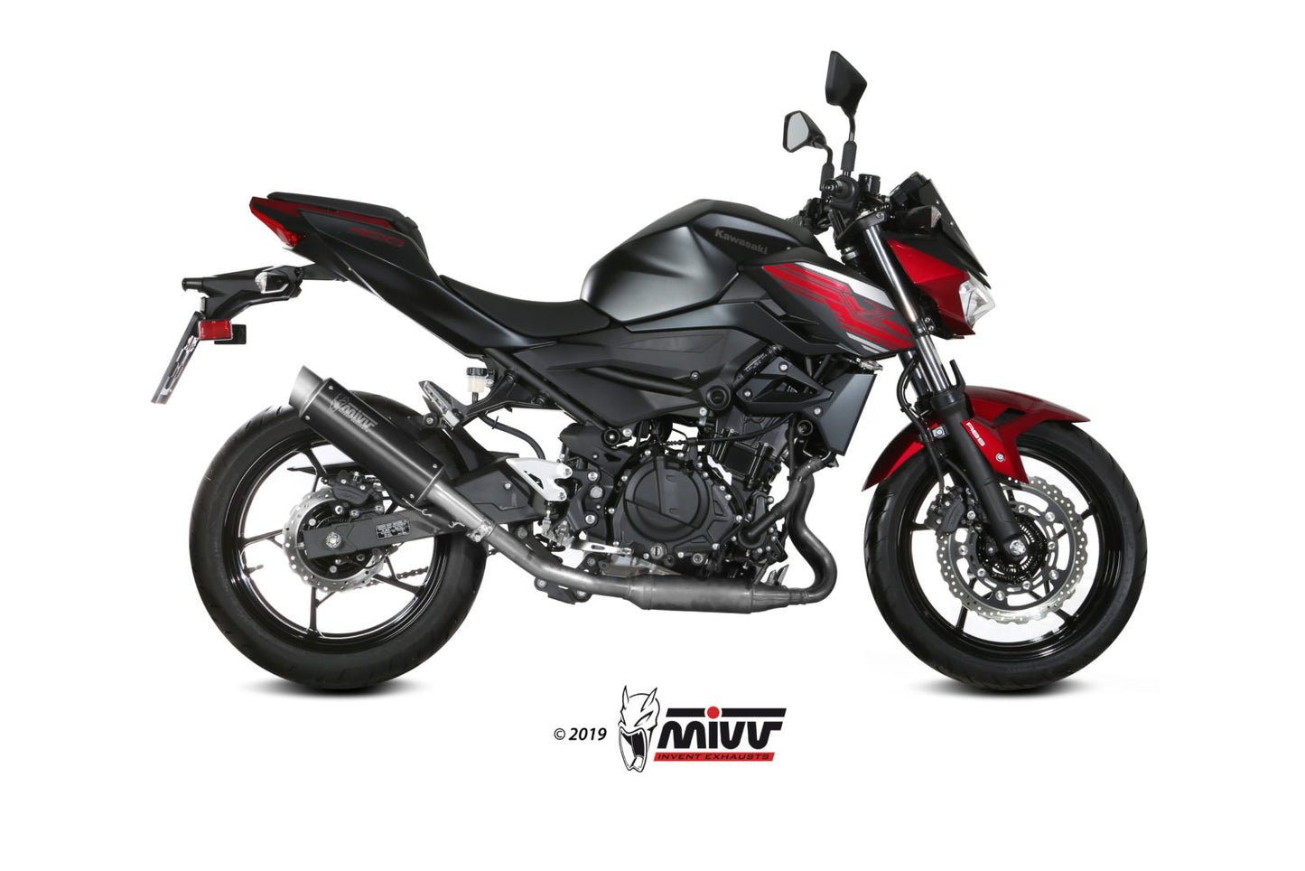 MIVV GPpro Auspuff Edelstahl schwarz passend für KAWASAKI Z400 2019-2023