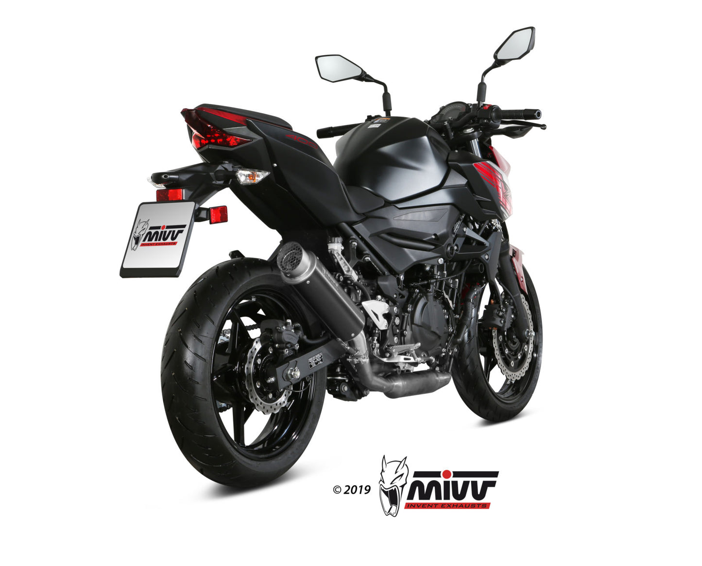 MIVV GPpro Auspuff Edelstahl schwarz passend für KAWASAKI Z400 2019-2023