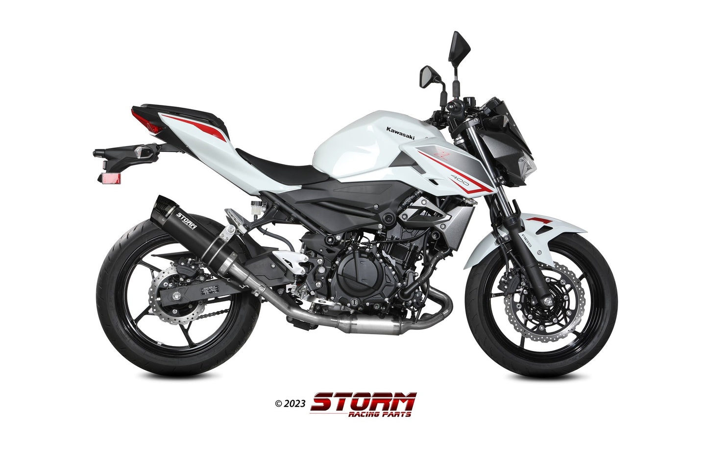 STORM GP-C Auspuff Edelstahl schwarz passend für KAWASAKI Z 400 2019-2023