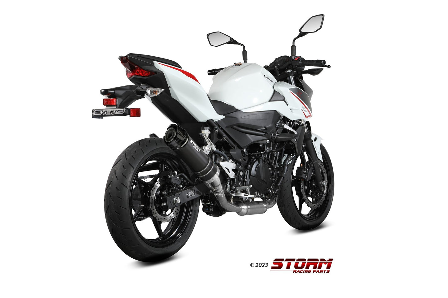 STORM GP-C Auspuff Edelstahl schwarz passend für KAWASAKI Z 400 2019-2023