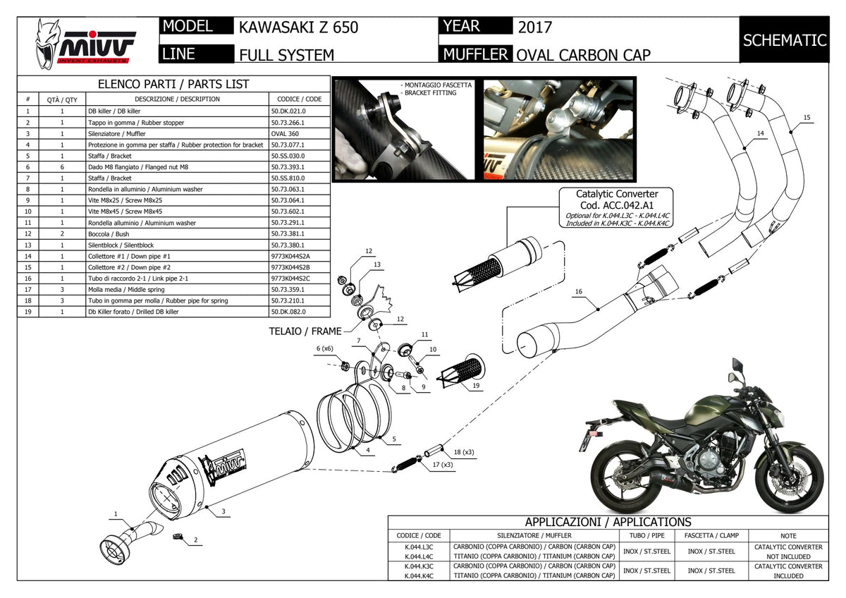 MIVV Oval Auspuff Titan passend für KAWASAKI NINJA 650 2017-2023