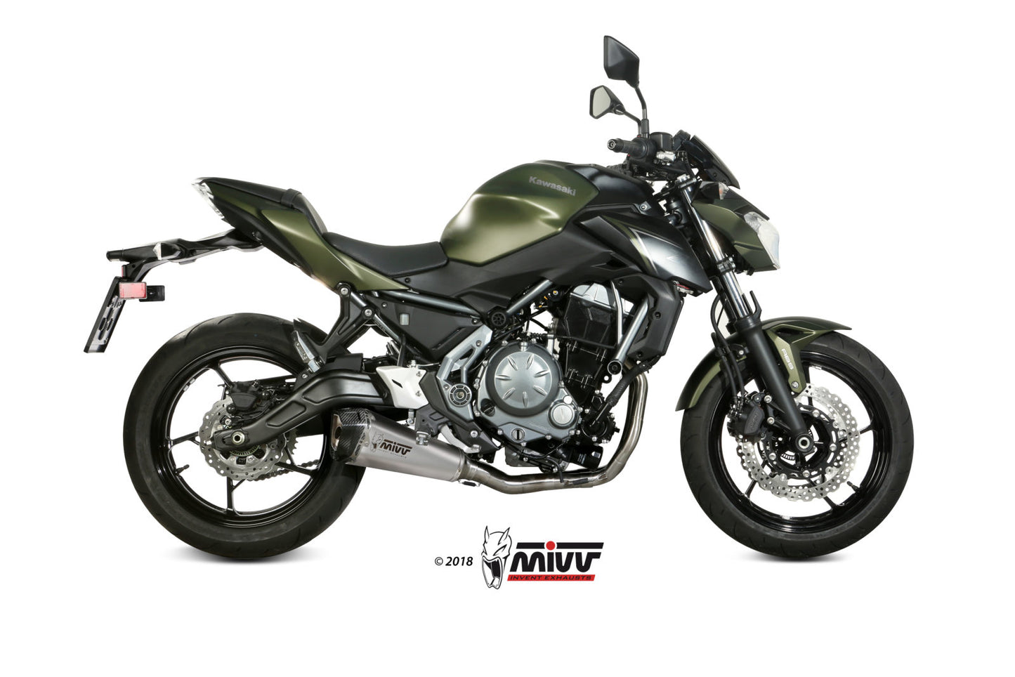 MIVV Delta Race Auspuff silber passend für KAWASAKI Z650 2017-2023