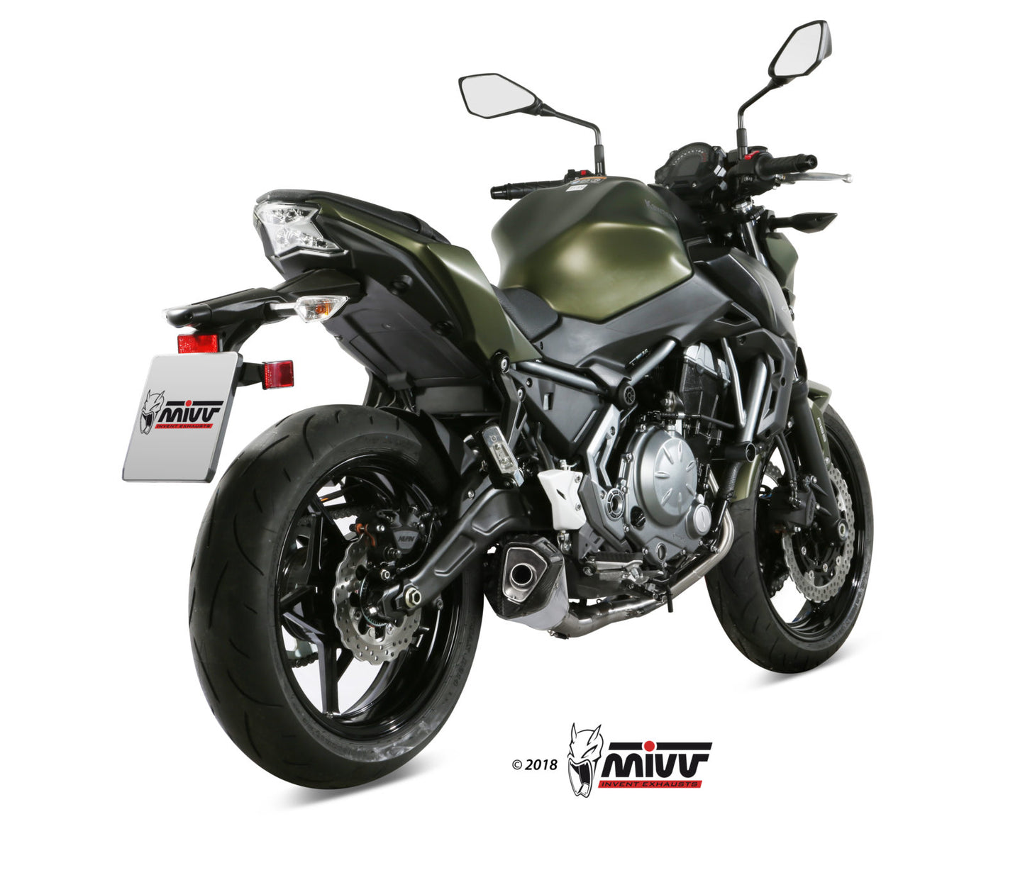 MIVV Delta Race Auspuff silber passend für KAWASAKI Z650 2017-2023