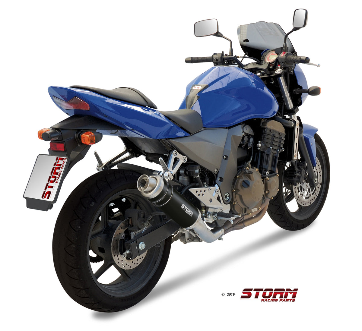 STORM GP Auspuff schwarz passend für Kawasaki Z 750 2004-2006