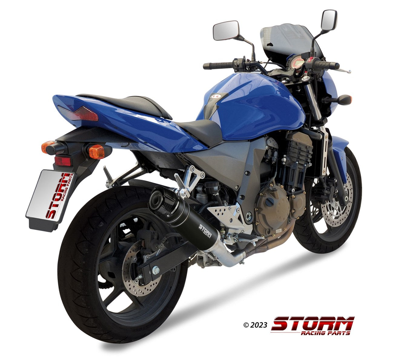 STORM GP-C Auspuff schwarz passend für KAWASAKI Z750 2004-2006