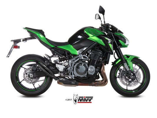 MIVV Double Gun Auspuff schwarz passend für KAWASAKI Z900 2017-2019