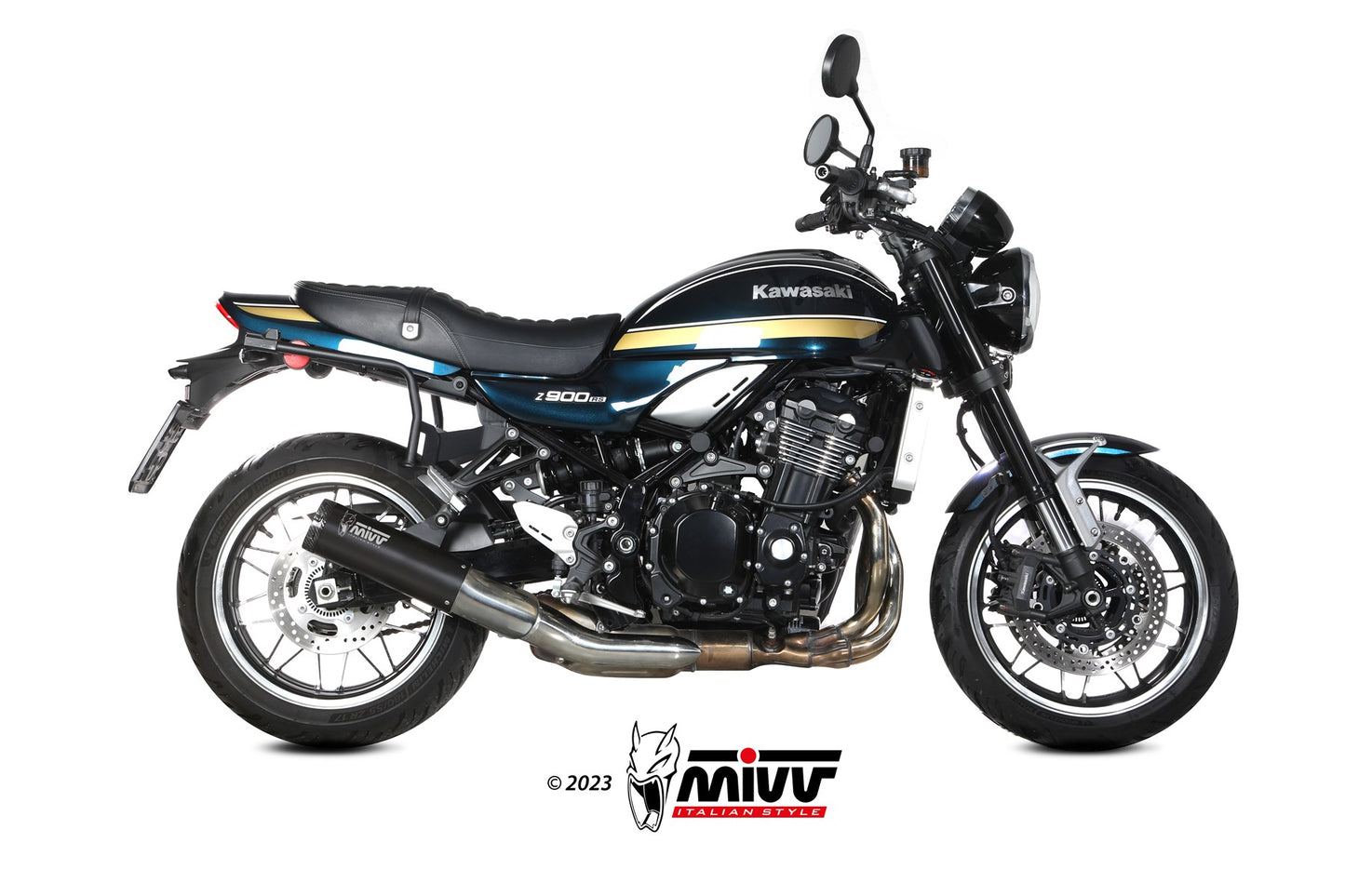 MIVV HR-1 Auspuff schwarz passend für KAWASAKI Z900 RS 2018-2024