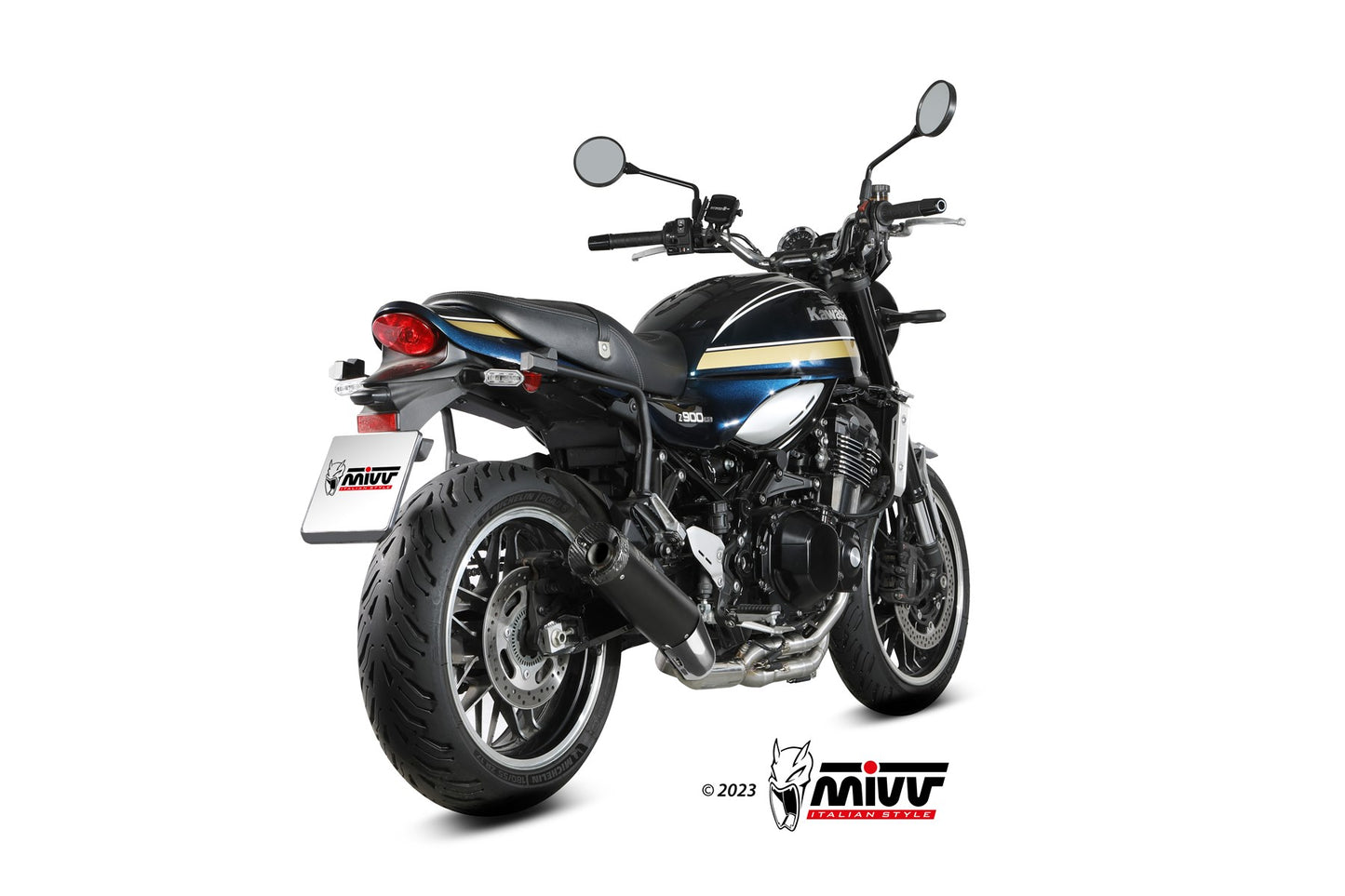 MIVV HR-1 Auspuff schwarz passend für KAWASAKI Z900 RS 2018-2024