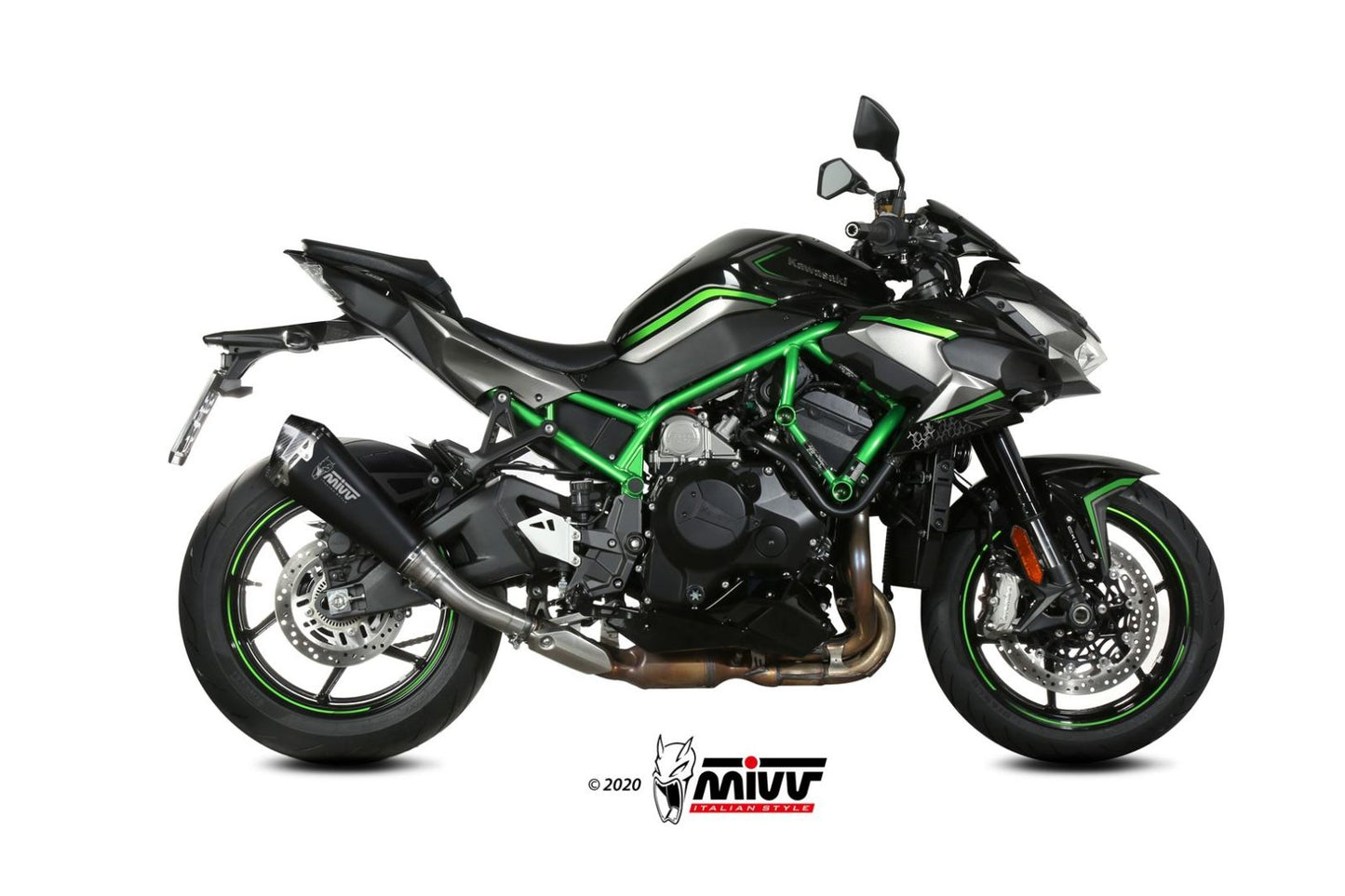 MIVV DELTA RACE Auspuff schwarz passend für Kawasaki Z H2 / SE 2020-2024