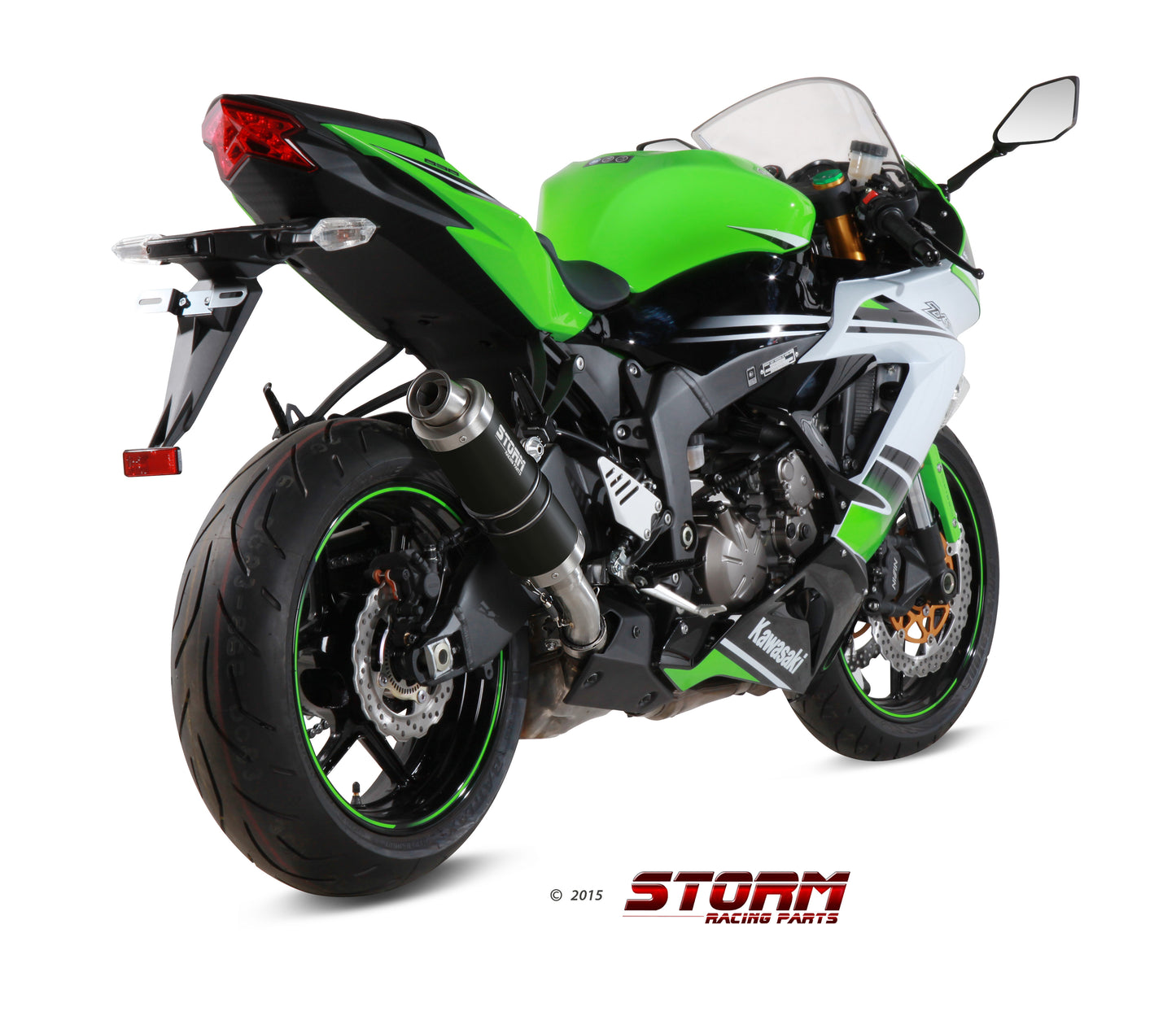STORM GP Auspuff schwarz passend für Kawasaki ZX-6R 2009-2016