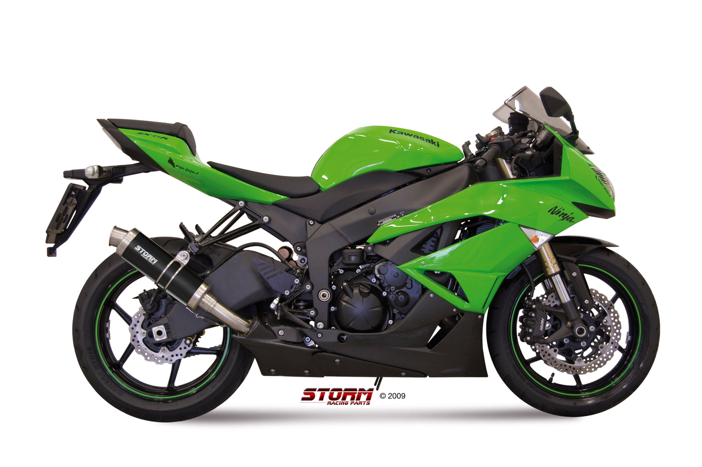 STORM GP Auspuff schwarz passend für Kawasaki ZX-6R 2009-2016