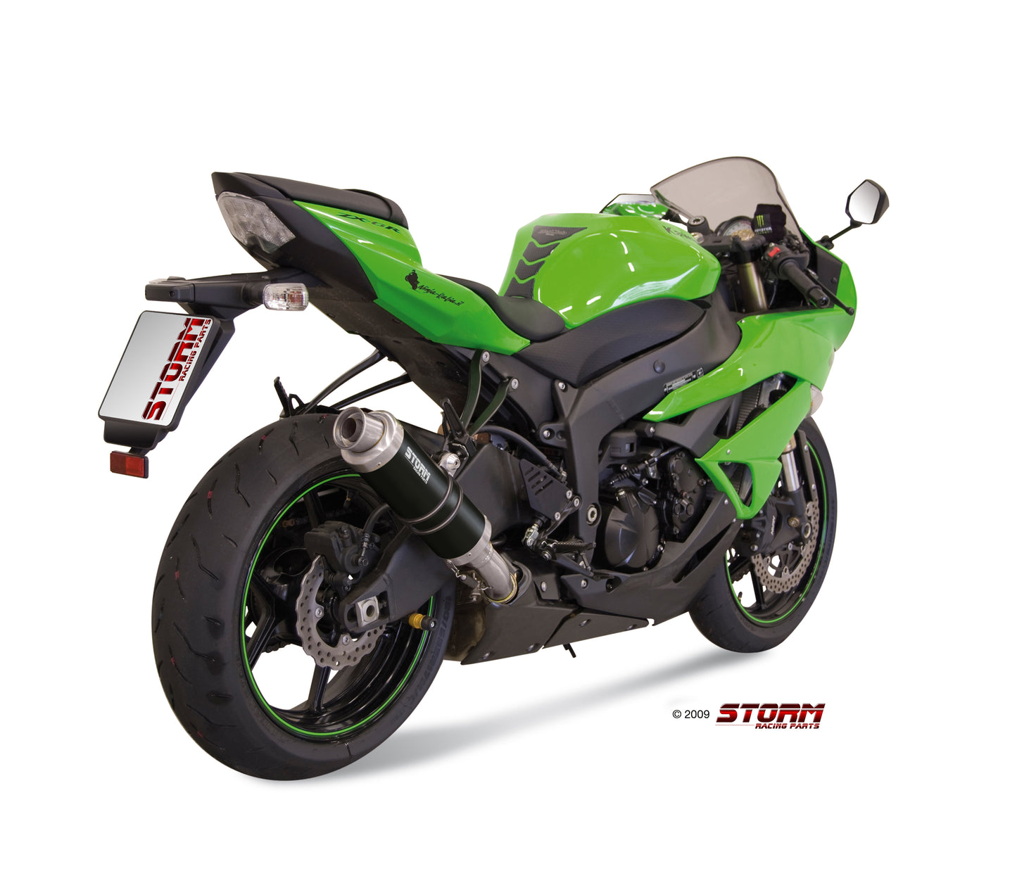 STORM GP Auspuff schwarz passend für Kawasaki ZX-6R 2009-2016