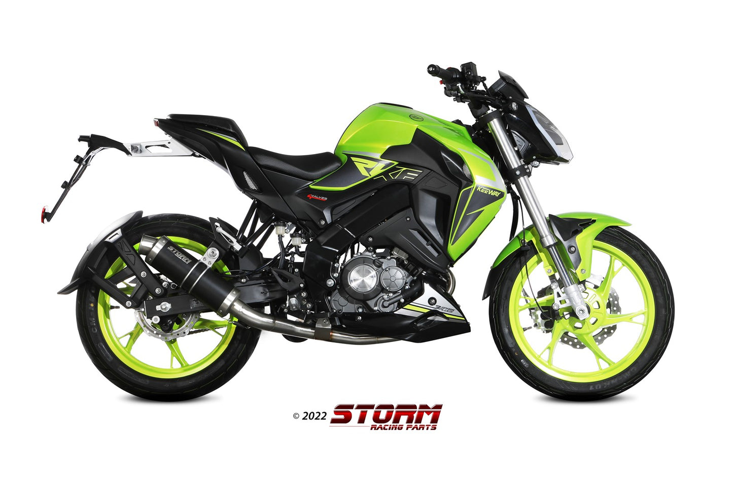 STORM GP Auspuff Komplettanlage schwarz passend für KEEWAY RKF 125 2021-2024