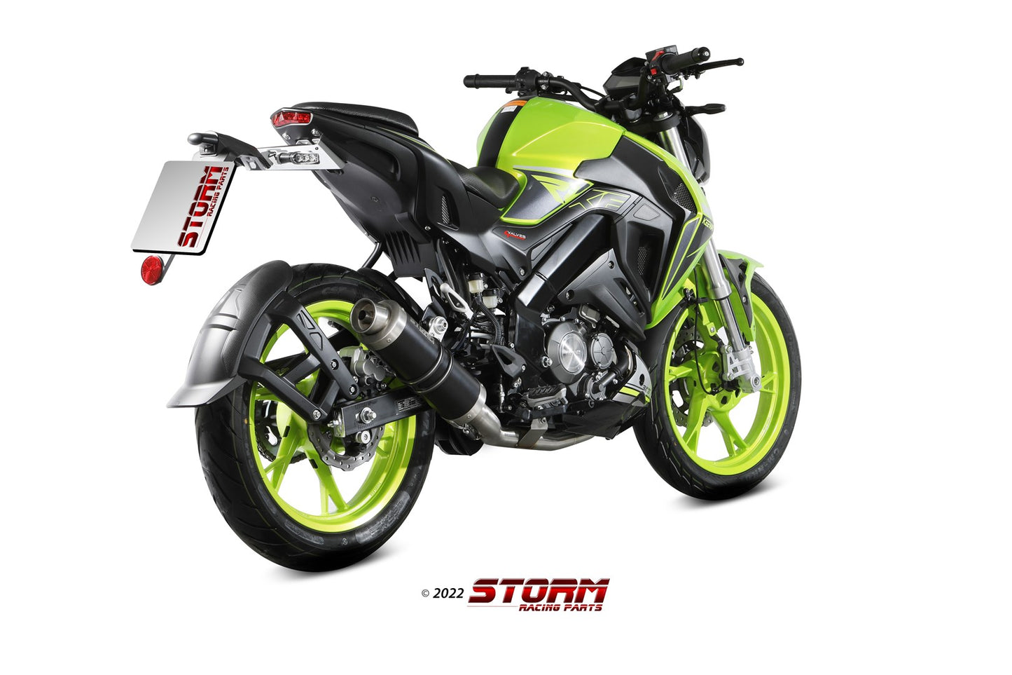 STORM GP Auspuff Komplettanlage schwarz passend für KEEWAY RKF 125 2021-2024
