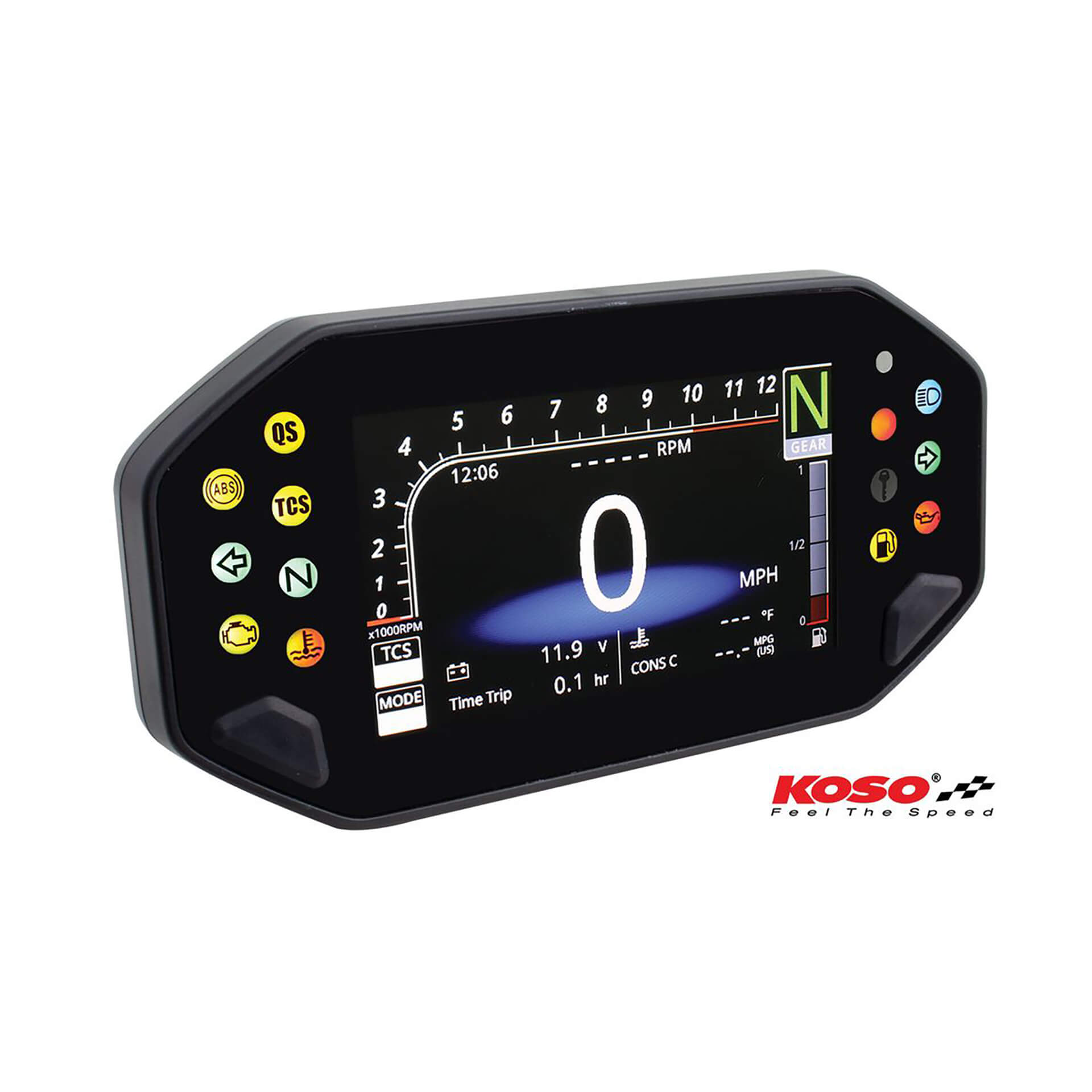 KOSO Digitales Multifunktions-Cockpit RX-4 passend für Yamaha MT-07 MT-09 XSR 700 XSR 900 - Kama Bike Parts