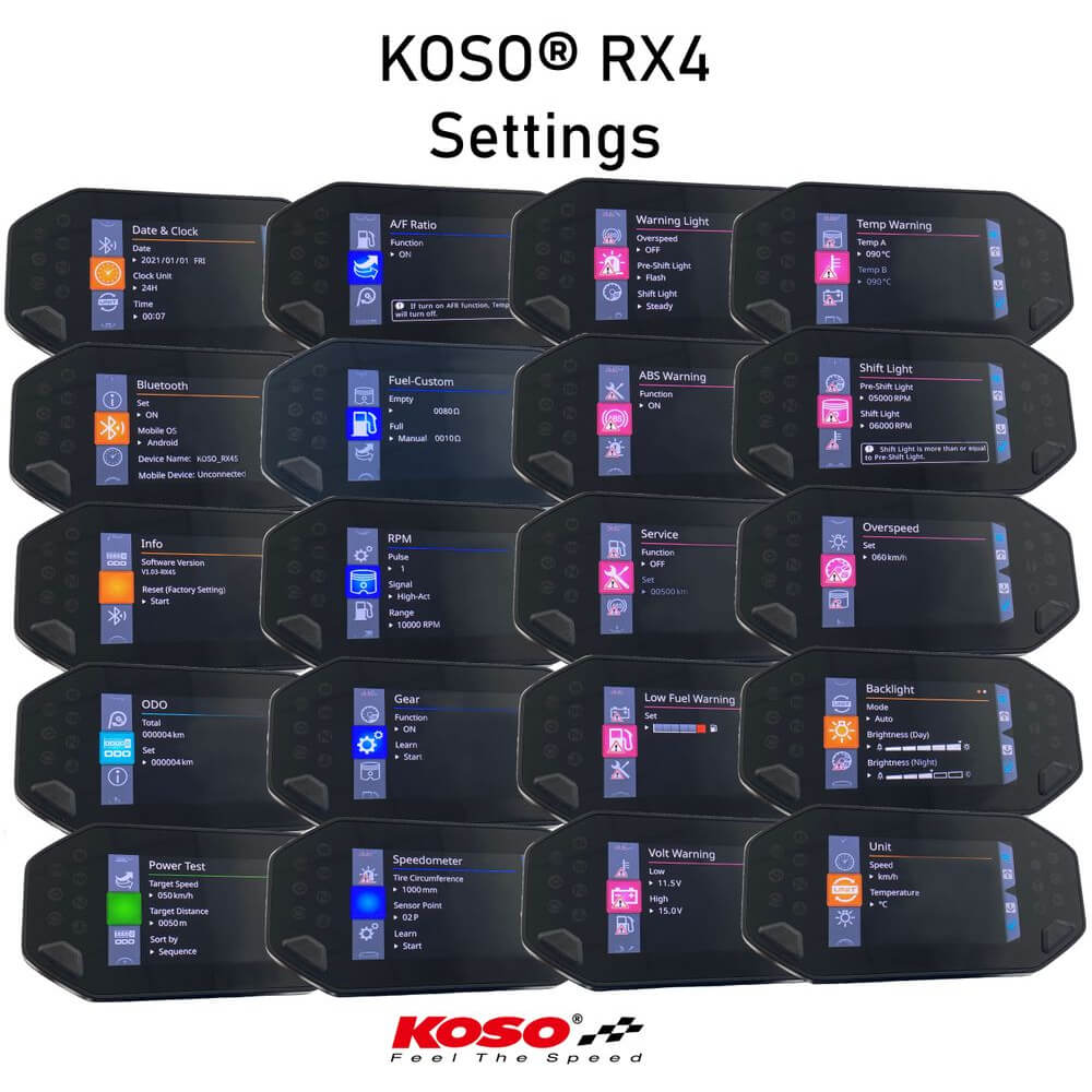 KOSO Digitales Multifunktions-Cockpit RX-4 passend für Yamaha MT-09 2017-2020 - Kama Bike Parts