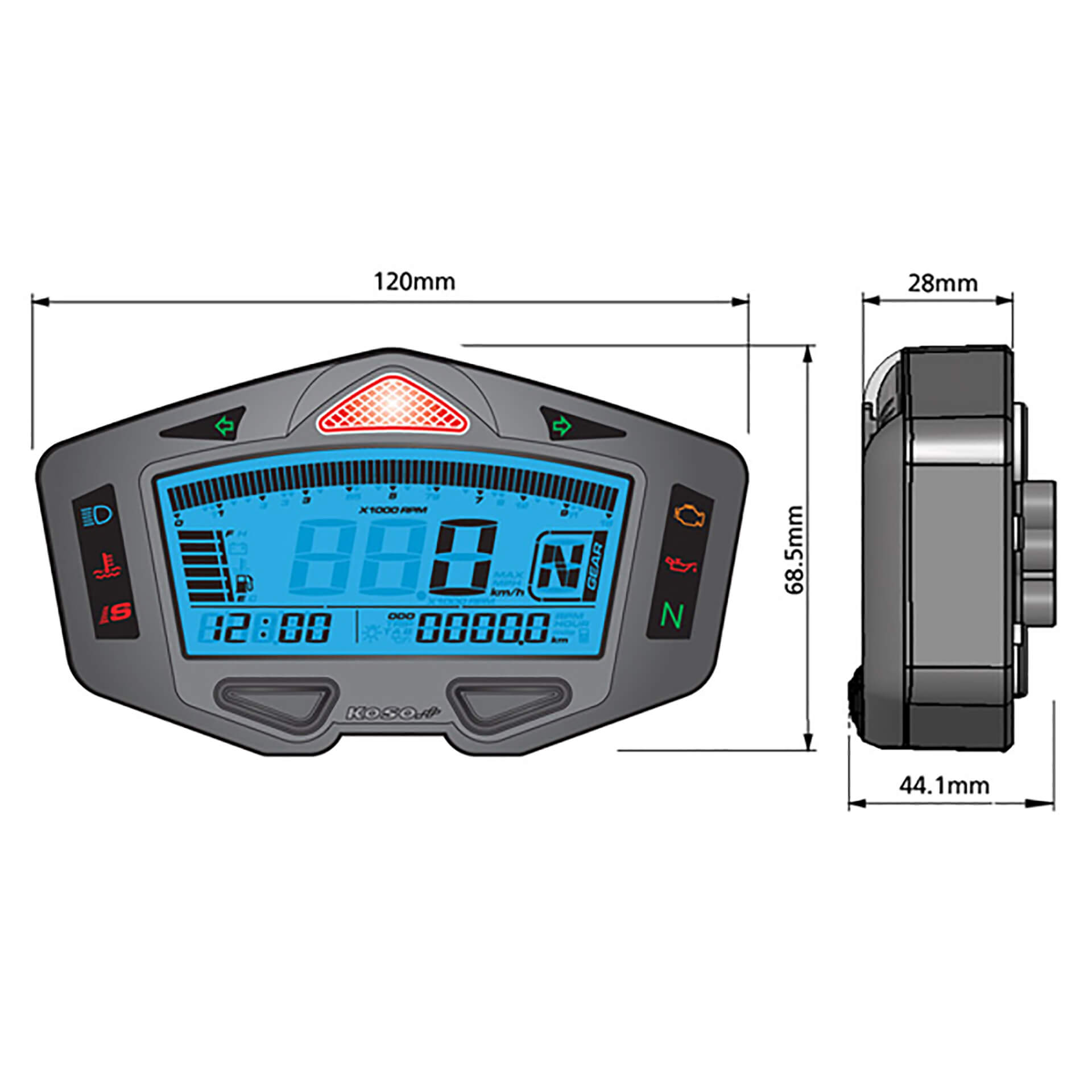 KOSO Digitales Multifunktions-Racing-Cockpit DB-03R - Kama Bike Parts
