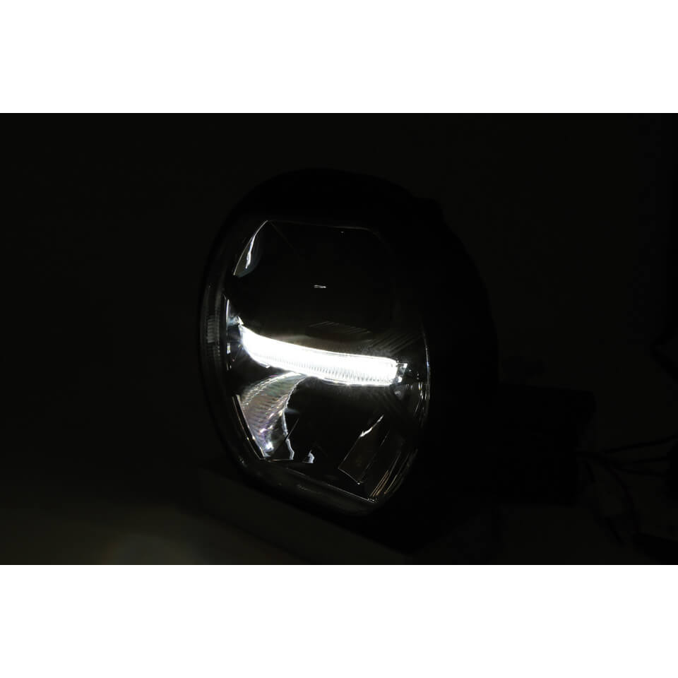 KOSO LED Hauptscheinwerfer THUNDERBOLT mit Standlicht schwarz - Kama Bike Parts