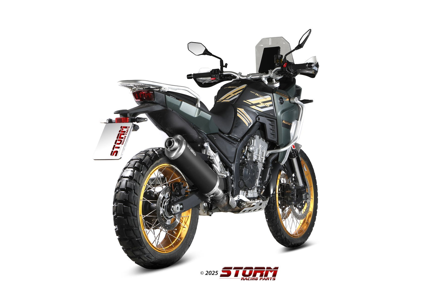 STORM Oval Auspuff schwarz passend für KOVE 800 X 2024-2025