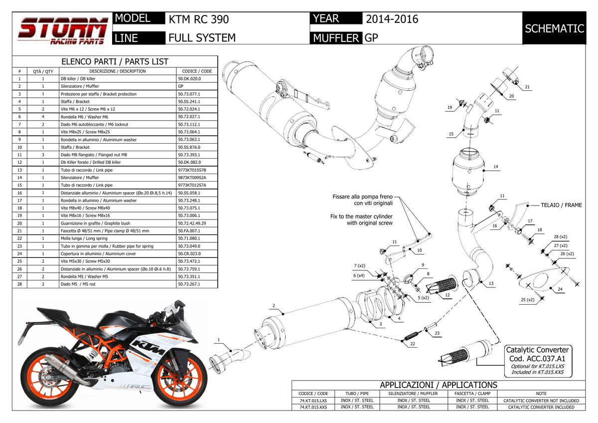 STORM GP Auspuff passend für KTM RC 390 2014-2016