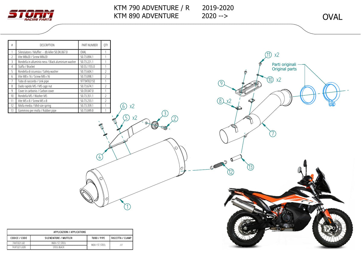 STORM OVAL Auspuff schwarz passend für KTM 890 SMT 2023-2026
