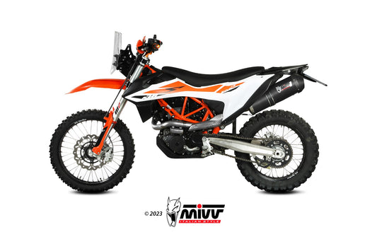 MIVV Oval Auspuff Edelstahl Schwarz passend für KTM 690 ENDURO R 2019-2024