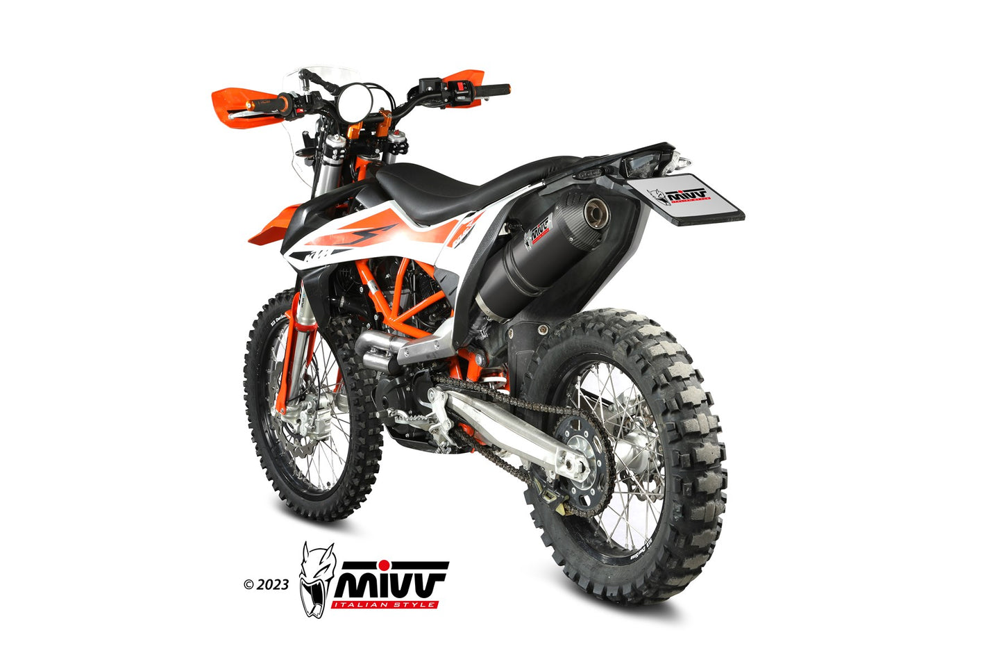 MIVV Oval Auspuff Edelstahl Schwarz passend für KTM 690 ENDURO R 2019-2024