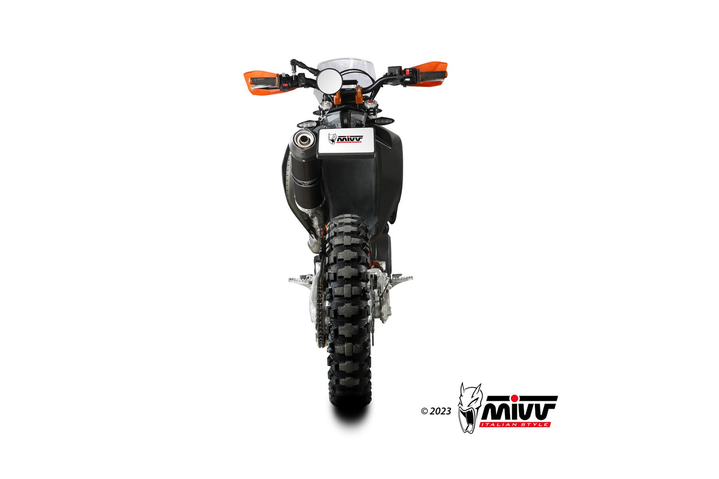 MIVV Oval Auspuff Edelstahl Schwarz passend für KTM 690 ENDURO R 2019-2024