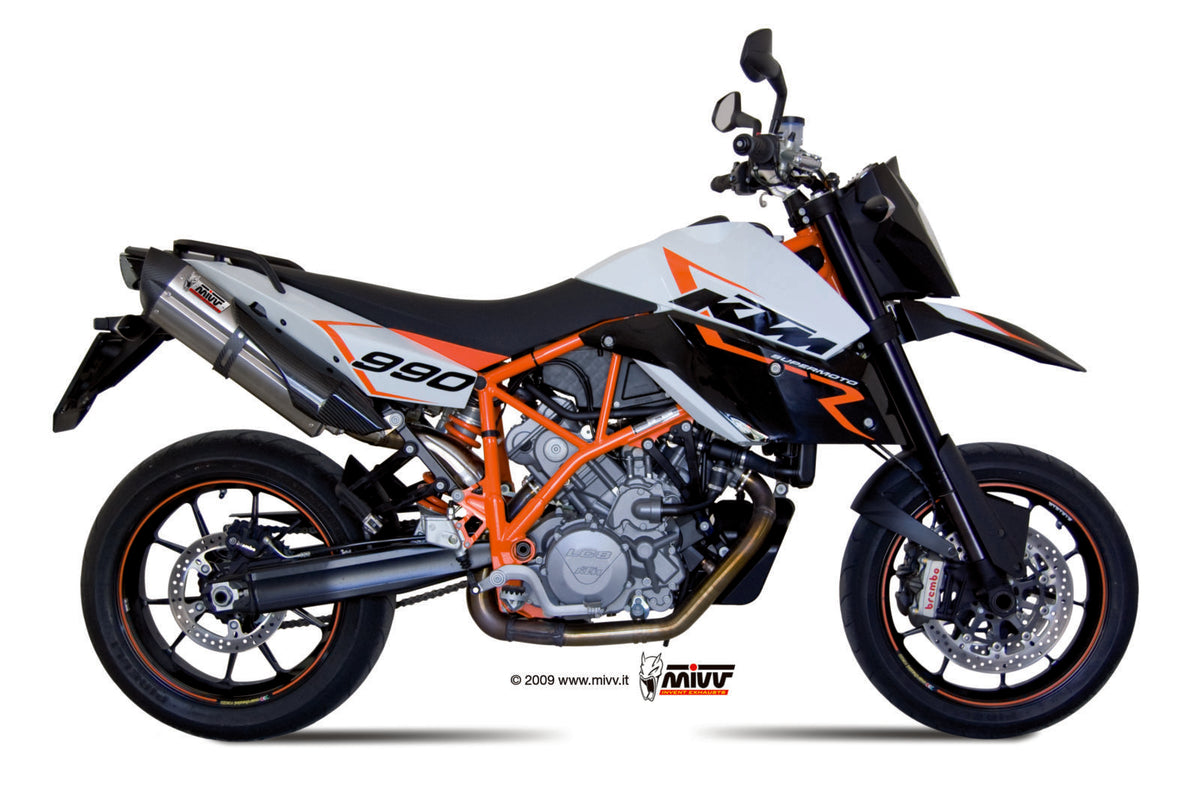 MIVV Suono Auspuff silber passend für KTM 990 SUPERMOTO R 2007-2013