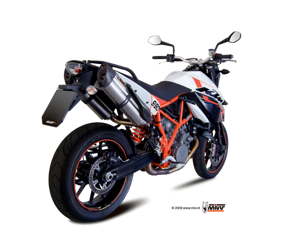MIVV Suono Auspuff silber passend für KTM 990 SUPERMOTO R 2007-2013