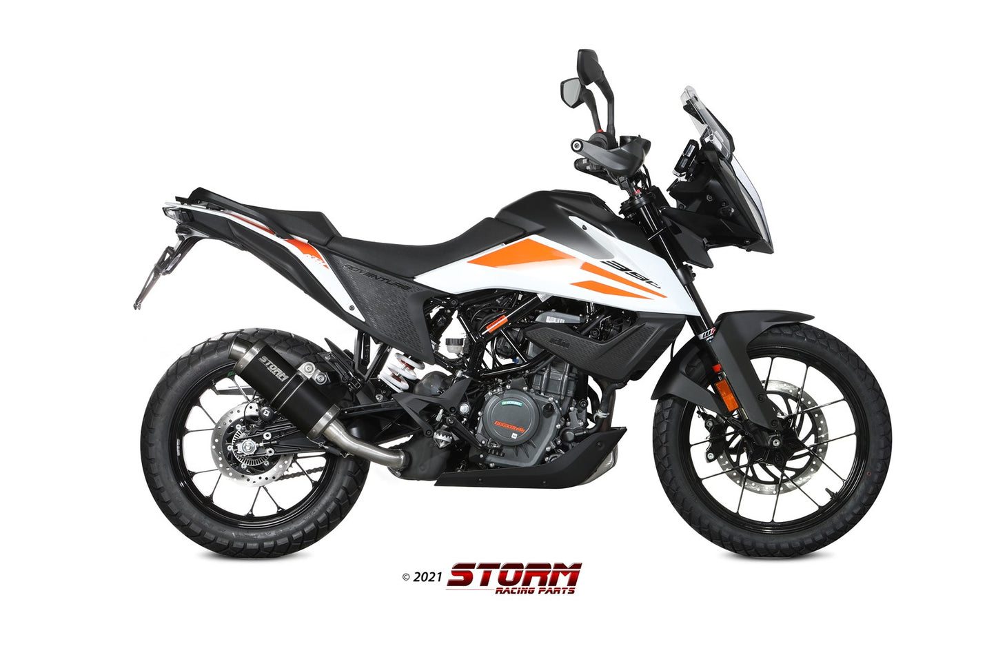 STORM Oval Auspuff schwarz passend für KTM 390 ADVENTURE 2020-2024