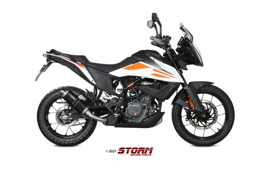 STORM Oval Auspuff schwarz passend für KTM 390 ADVENTURE 2020-2024