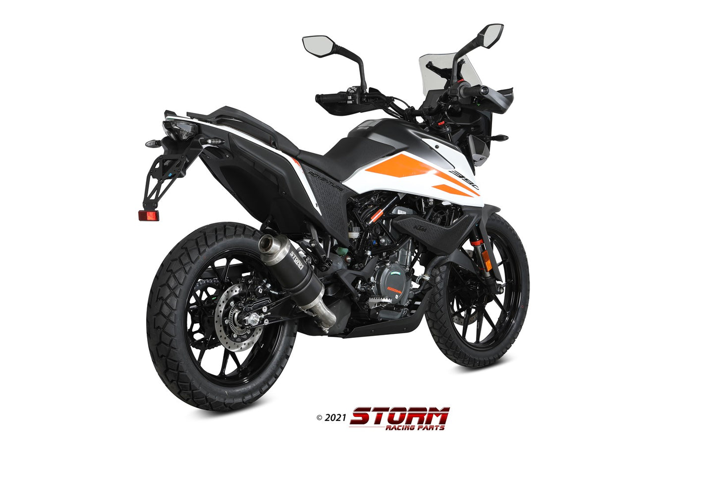 STORM Oval Auspuff schwarz passend für KTM 390 ADVENTURE 2020-2024