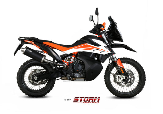 STORM OVAL Auspuff schwarz passend für KTM 790 ADVENTURE R 2019-2025