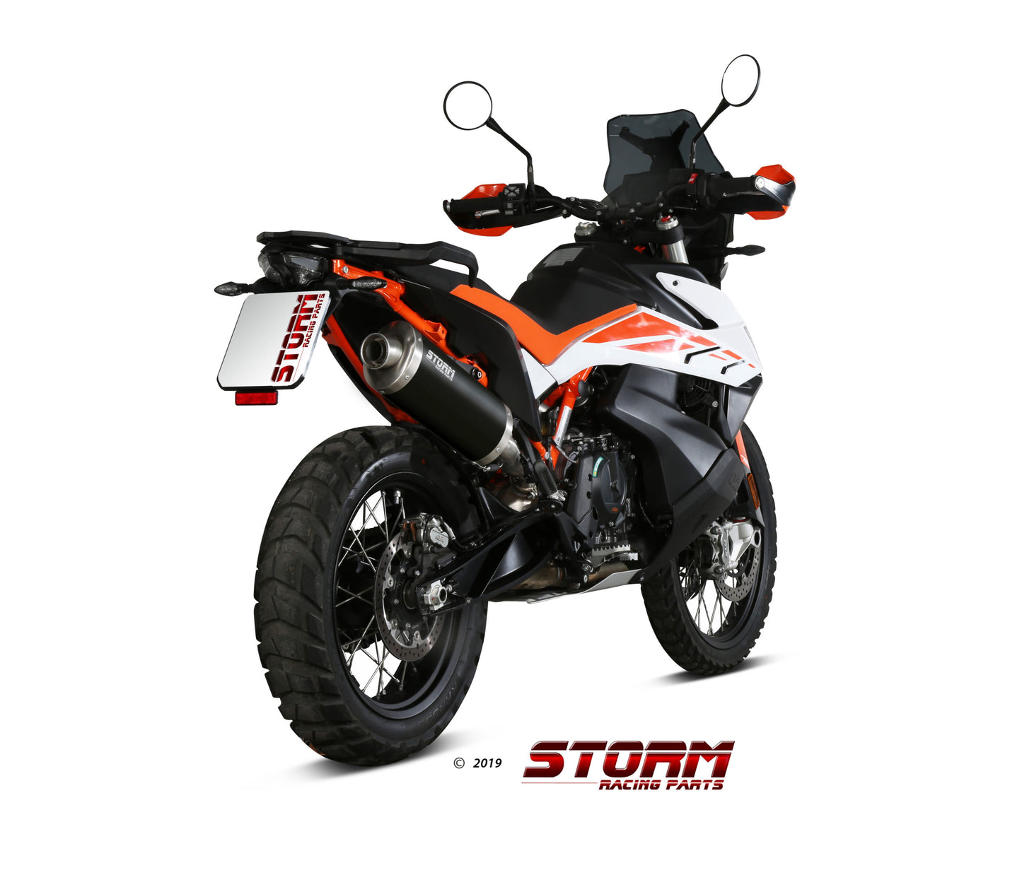 STORM OVAL Auspuff schwarz passend für KTM 790 ADVENTURE / R 2019-2026