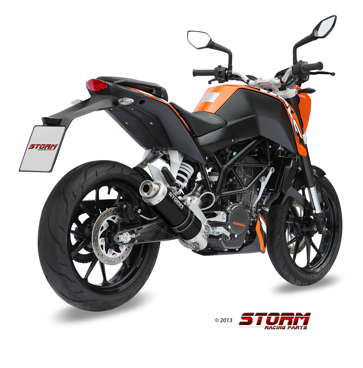 STORM GP Auspuff schwarz passend für KTM 125 DUKE 2011-2016