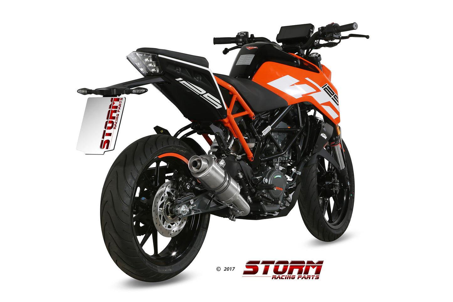 STORM GP Auspuff Edelstahl passend für KTM 125 DUKE 2017-2020