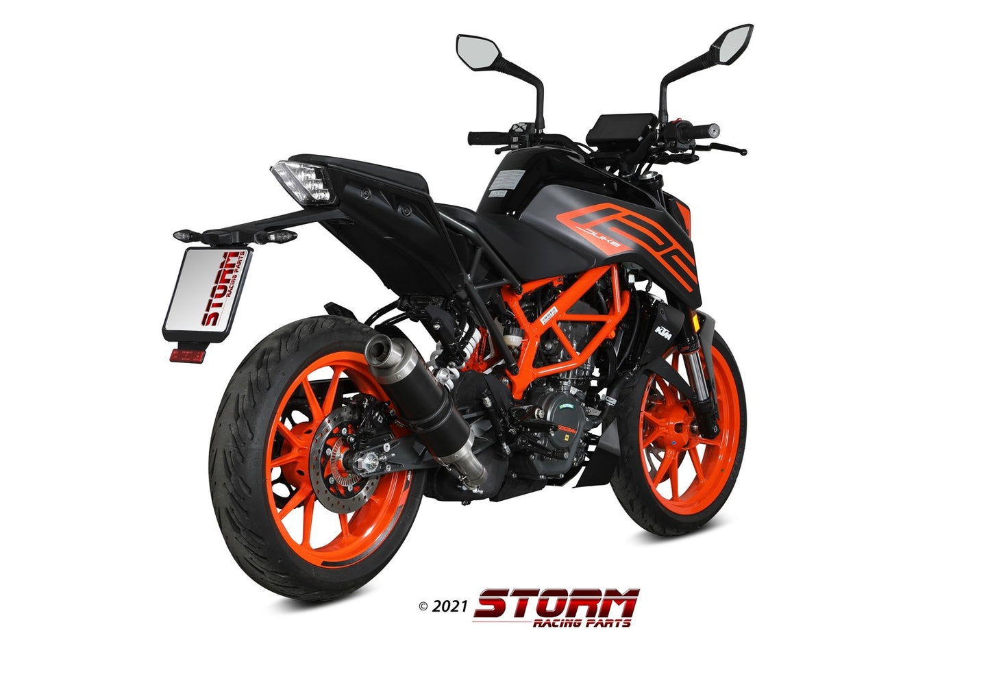 STORM GP Auspuff schwarz passend für KTM 125 DUKE 2021-2023