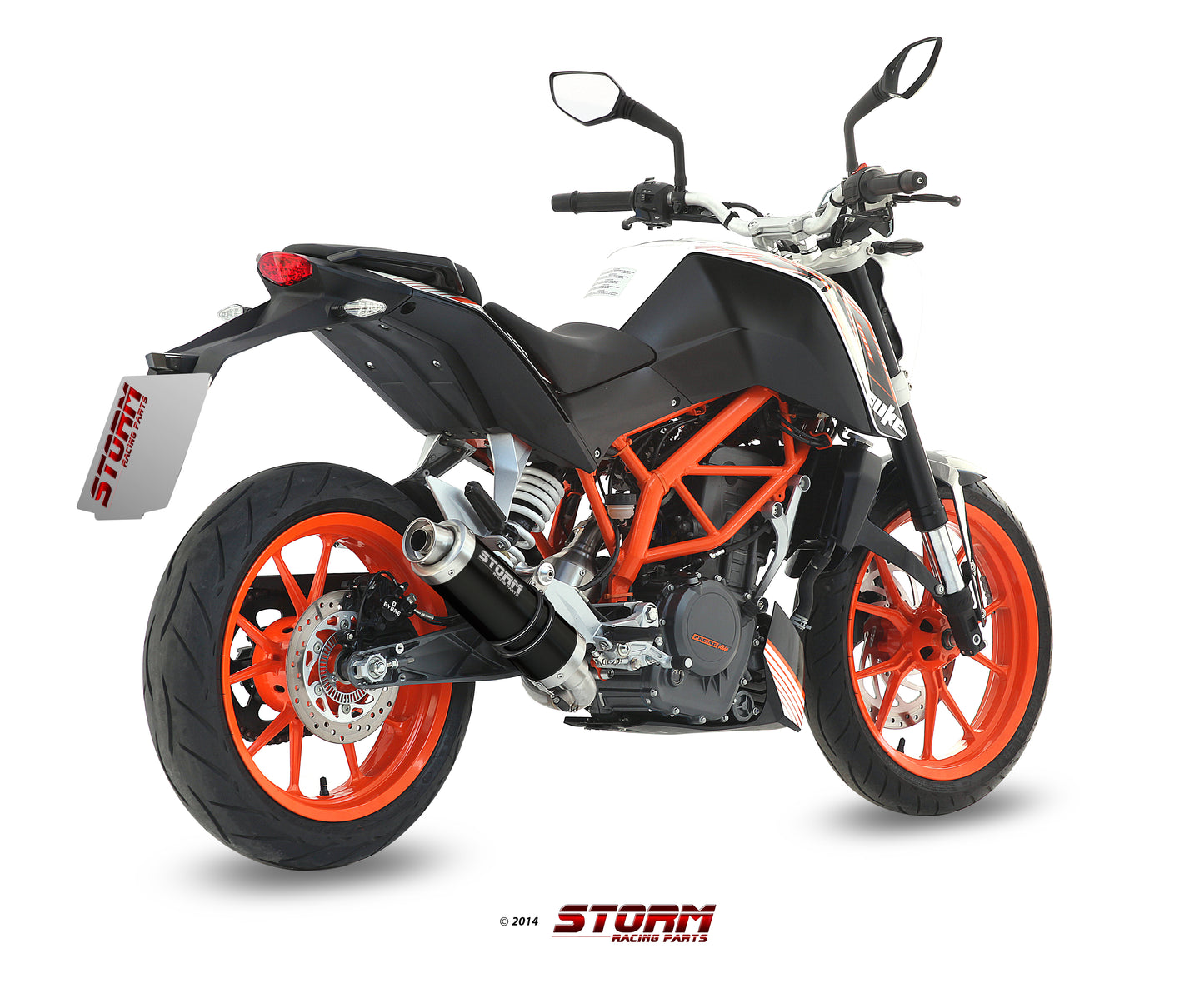 STORM GP Auspuff schwarz passend für KTM 390 Duke 2013-2016
